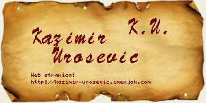 Kazimir Urošević vizit kartica